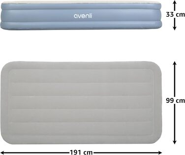 Надувний матрац Aventli для 1 особи, 191x99x33 см з інтегрованою помпою, для кемпінгу та дому