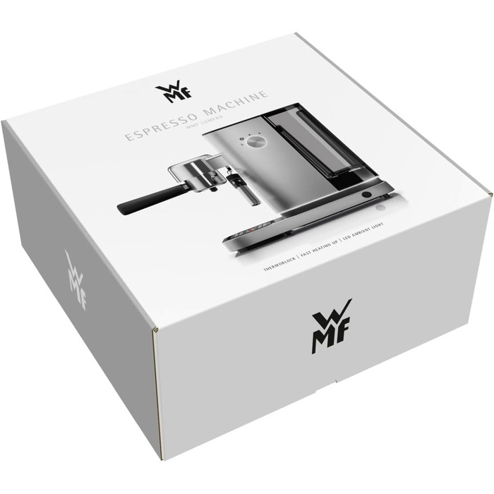 Еспресо-машина WMF Lumero: 1400 Вт, 15 bar, з капучинатором, для 1-2 чашок, з фільтрами, з нержавіючої сталі, матова