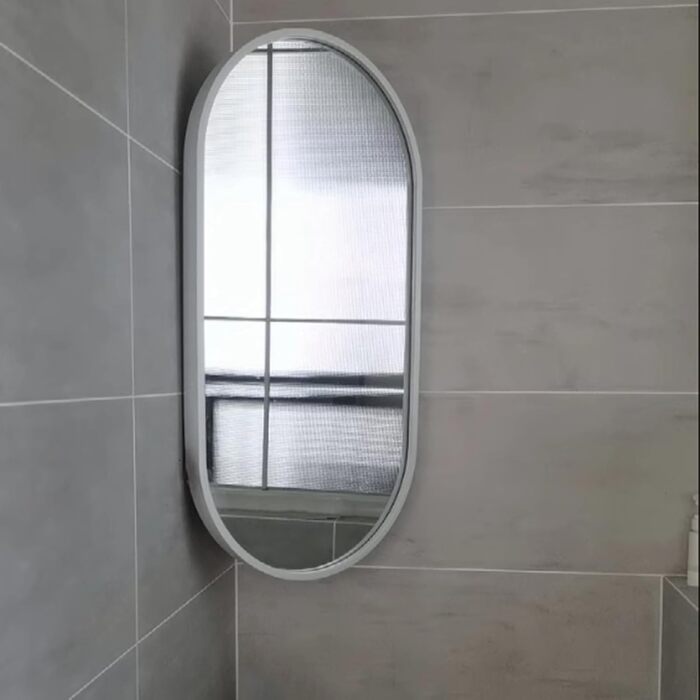 Дзеркало для ванної кімнати Eckspiegel, поворотне, овальне, з металевим каркасом, 35x60 см, 40x80 см, 50x80 см, HD, захищене від вибуху, для ванної кімнати, роздягальні