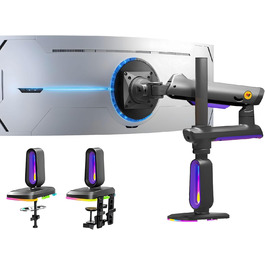 Кріплення для монітора NB Ergonomic RGB, 32-60 дюймів, плоске/вигнуте, максимальне навантаження 20 кг, VESA 75/100 мм (темно-синій)