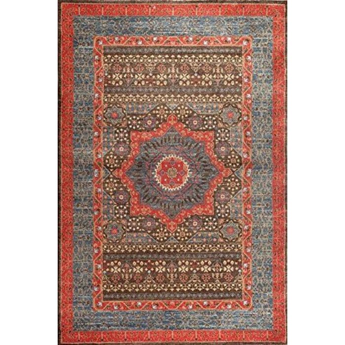 Килим SAFAVIEH Traditional - Колекція Mahal, короткий ворс, темно-синій/червоний, 122x170 см