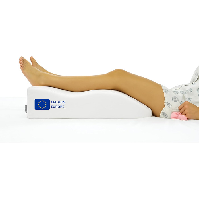 Ортопедична подушка для ніг з м'якої піни, для поліпшення кровообігу, знімний чохол (біла тканина)