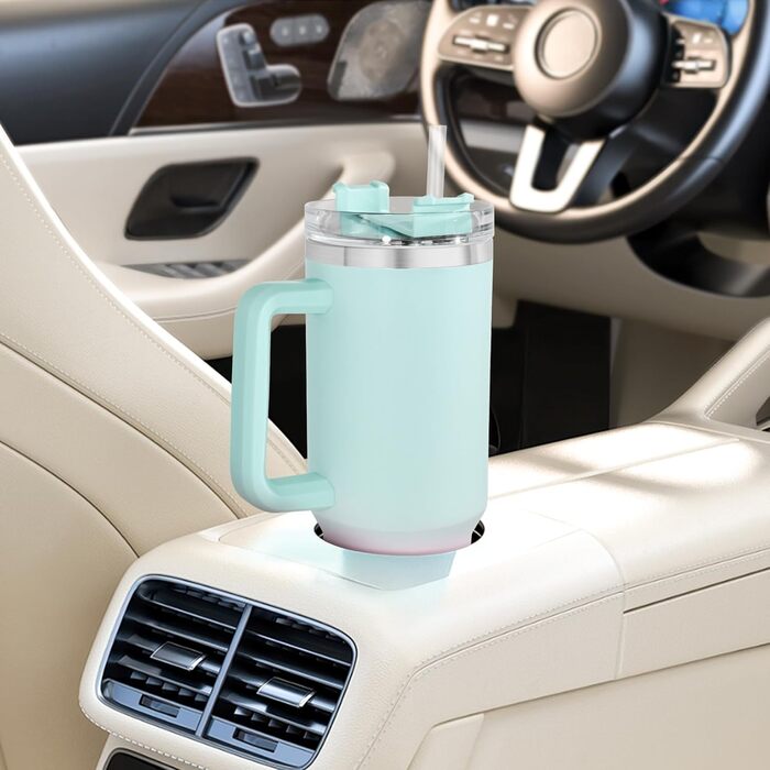 Термокружка FECBK з трубочкою та ручкою 1,2L, 100% захист від протікання, нержавіюча сталь, вакуумна ізоляція, тримає 12 годин гарячим / 34 години холодним, Gepard (Bubble Gum)