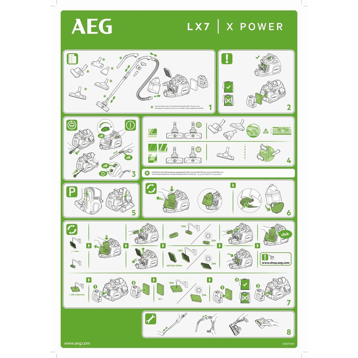 Пилосос AEG LX7-2-CR-A без мішка / ідеально підходить для власників домашніх тварин / додаткові насадки спеціальний набір насадок для шерсті домашніх тварин / 750 Вт / радіус дії 9 м / контейнер для пилу 1,4 л / гігієнічний фільтр, який можна мити / черво