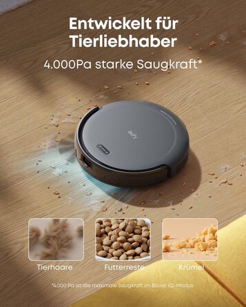 Робот-пилосос eufy C10 з автоматичною станцією самоочищення, 7,3 см, для прибирання килимів, з бічною щіткою для кутів, лазерна та інфрачервона навігація