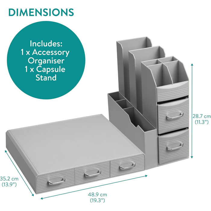 Тримач для капсул кави Navaris - органайзер для Nespresso капсул - контейнер для капсул різних розмірів - сірий