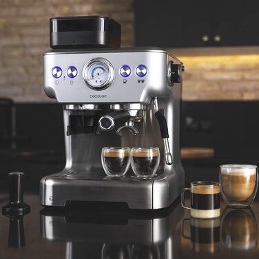 Еспресо-кавомашина Cecotec Cumbia Power 20 Barista Aromax - 2900 Вт, 2 системи нагріву, 20 бар, манометр