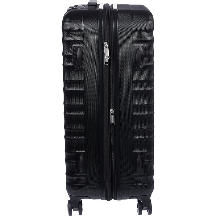 Жорсткий Спиннер Domopolis Basics, переносний розширюваний чемодан, чорний комплект для багажу на коліщатках, розміри 55 см, 68 см і 78 см, Одномісний