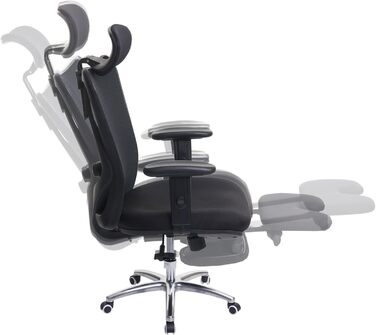 Офісний стілець Mendler HWC-J86, ергономічний, регульована поперекова підтримка, до 150 кг, оранжевий (з підніжжям, чорний)