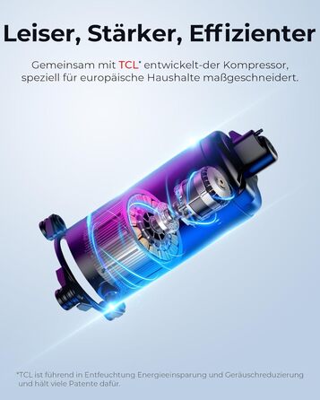 Електричний осушувач повітря Woleix 20L: для підвалу, кімнат до 150 м³, 39dB, з таймером, фільтром та 1м шлангом, гарантія 10 років (2 шт.)