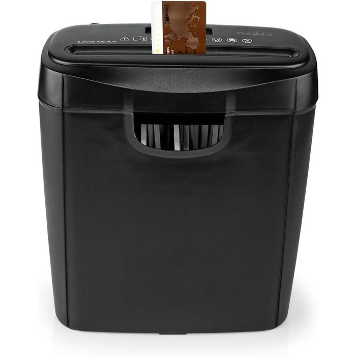 Шредер для паперу 6x A4, 10 літрів, DIN 2-190 W, чорний