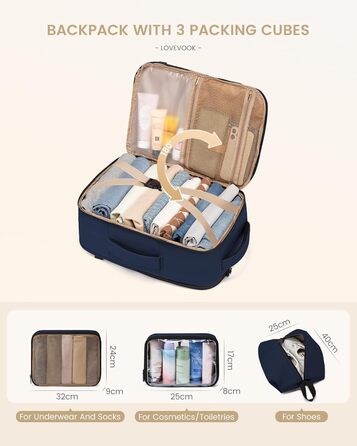 Рюкзак ручної об'єм OVEVOOK: дорожній, 40л, для ноутбука 17