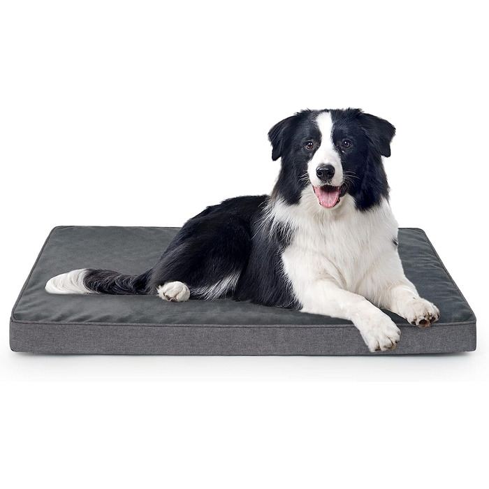 Ортопедичне ліжко для собак Vamcheer велика подушка для собак з ефектом пам'яті знімна, пухнастий килимок для собак для собачого дивана будиночок для собак,Сірий (XXL 120X74X10 см) (Розмір L 89x56x8)
