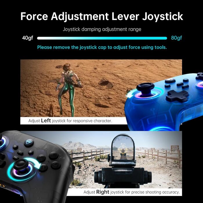 Machenike G3V2: Бездротовий геймпад для PC, Switch, iOS, Android з RGB-підсвіткою та програмованими кнопками