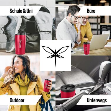 Термокружка з гравіюванням, 350 мл, чорна (можливість персоналізації), без витоку