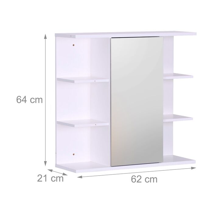 Дзеркальна шафа Relaxdays з 8 полицями