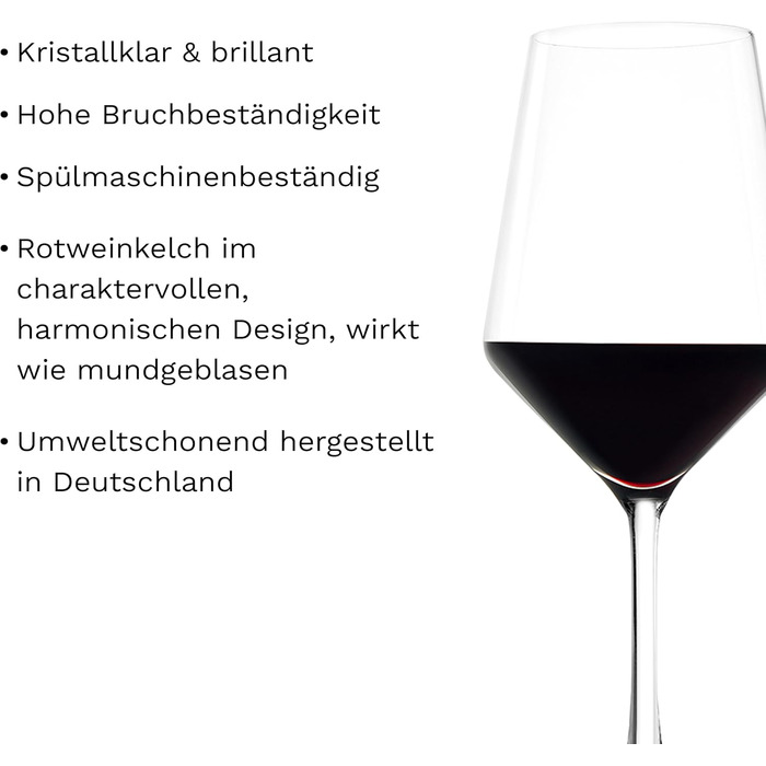 Бокали для червоного вина Stölzle Lausitz Revolution 6 шт, 490 мл - Кришталеві келихи для вина, міцні, для максимальної ароматизації