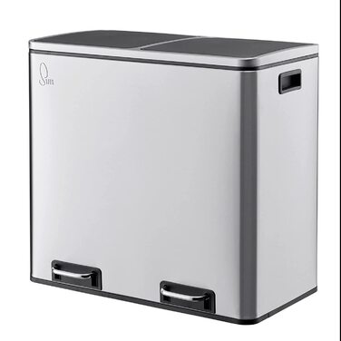Висувний ящик для сміття SVITA TM2X24 об'ємом 48 літрів, дизайнерська кошик для сміття, сміттєва корзина, система поділу кухонного приладдя (нержавіюча сталь)