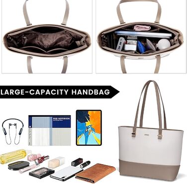 LOVEVOOK Сумка-шопер для жінок, велика сумка на плече, шкіряна сумка LOVEVOOK, 3-частинний набір (C Бежевий Хакі)