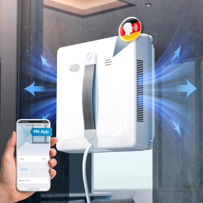 Робот для миття вікон Winbot Roboclean з пульверизатором, анти-падіння та керуванням через додаток