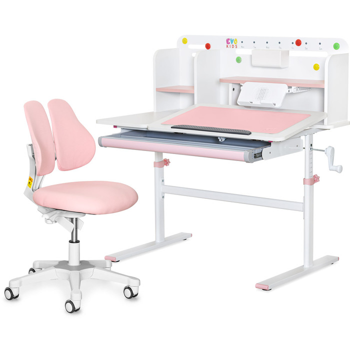 Комплект парта Evo-кids TH-230 Pink + крісло Evo-kids Mio Lite Pink (арт.TH-230 W/PN + Y-208 KP)