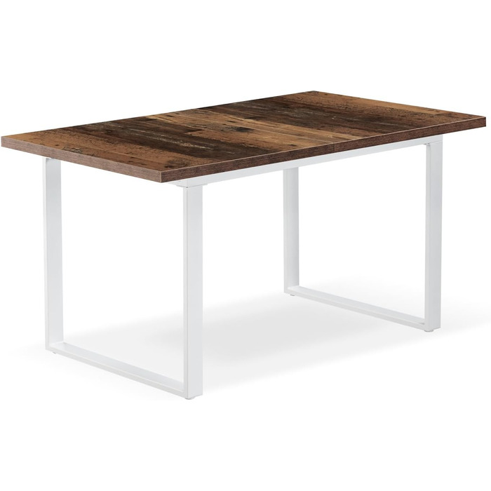 Розсувний обідній стіл Anna B&D home | 120-160 x 80 см, на 4-6 осіб | Скандинавський стиль, Texas-Eiche | Чорне металеве підстав'я, для кухні та їдальні