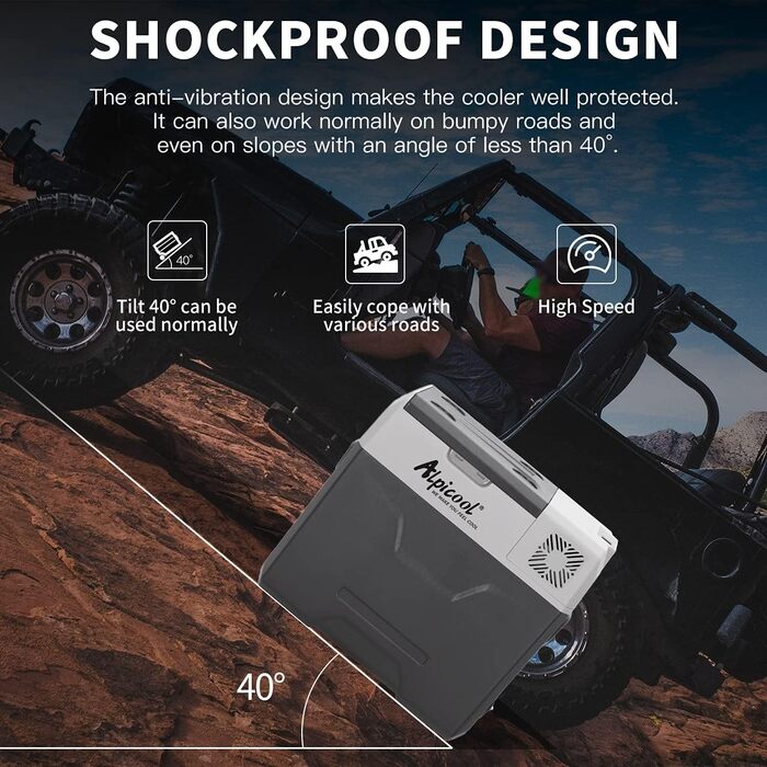 Автомобільний холодильник Alpicool CX50 50л компресорний, портативний, з USB, колесами та телескопічною ручкою для авто, кемпінгу, вантажівок, човнів