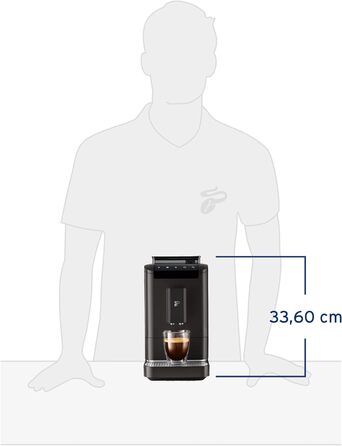 Повністю автоматична кавомашина Tchibo Esperto2 Caff з функцією на 2 чашки для пінки кави та еспресо, Granite Black