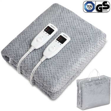 Двомісна ковдра з підігрівом Coral Fleece Grey 160x140см включно з таймером