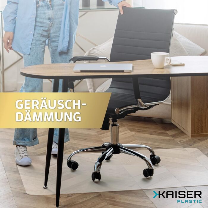 Захисна килимок Kaiser Bodenschutzmatte, 115x135 см - прозора підкладка під стіл/стілець - антиковзаюча - для офісу та дому