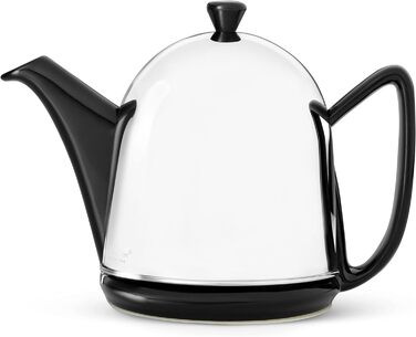 Маленький чорний керамічний чайник Bredemeijer 1,0 л з блискучою витяжкою з нержавіючої сталі чорний 1,0 л