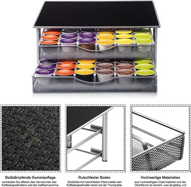 Тримач для капсул кави MASTERTOP для Dolce Gusto, 2 яруси, 72 капсули, органайзер, з мікрофіброю для чищення