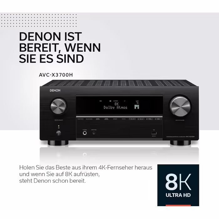 AV-ресівер Denon AVC-X3700H 9.2, Hi-Fi, 8K, Dolby Atmos, Bluetooth, Wi-Fi, Alexa, HEOS, чорний