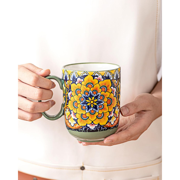 Набір кавових чашок Henten Home з порцеляни, 6 шт., 250 мл, ручної роботи, для 6 осіб (250 мл чашки, 400 мл підставки)