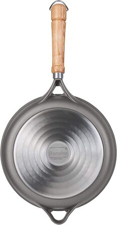 Сковорода Berndes Bonanza 24 см з індукційним дном, високим бортиком та 3-шаровим антипригарним покриттям, міцний алюмінієвий литний корпус, чорна, 24.0 x 24.0 x 6.5 см