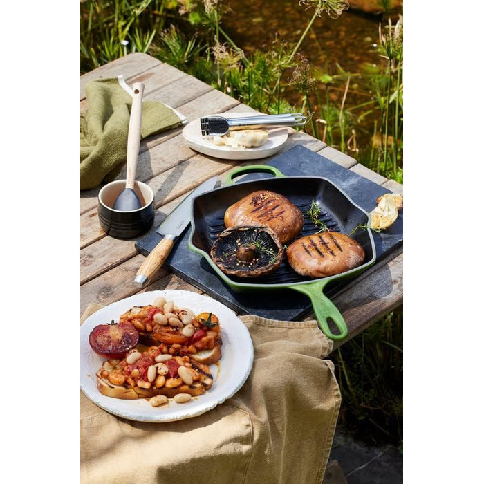 LE CREUSET Signature Сковорода-гриль з чавуну, квадратна, 26 см, для всіх типів плит (в т.ч. індукційних), 2,86 кг, колір 'Кариби'