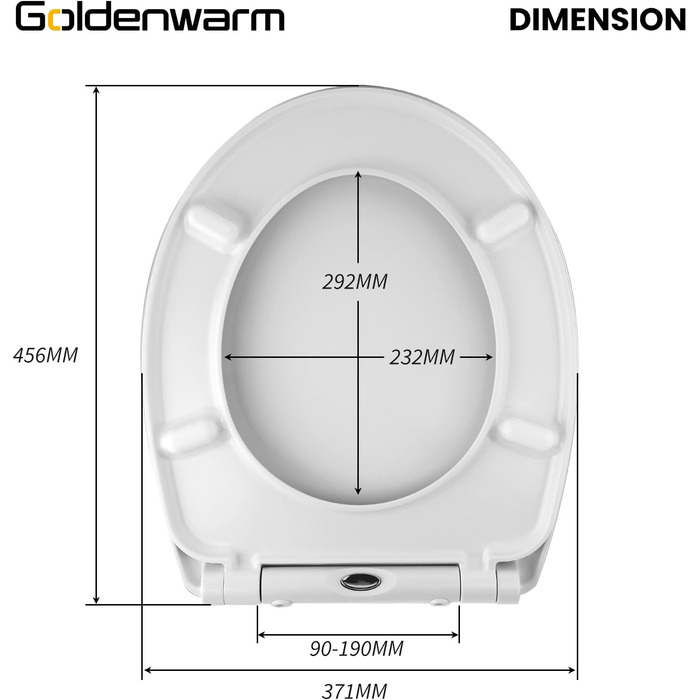 Білий Кришка унітазу Овальні сидіння унітазу знімні Сидіння унітазу Softclose Функція швидкого зняття Кришка унітазу Злегка увігнута