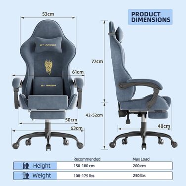 Ігровий крісло Ferghana Ergonomiczne: комфорт та стиль для геймерів (сірий)