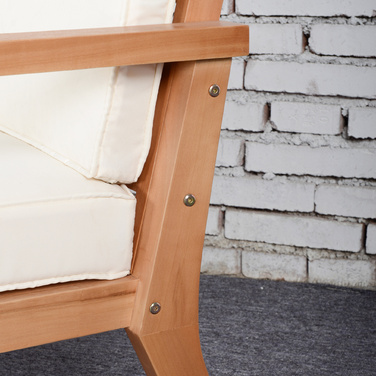Outsunny Garden Chairs Набір з 2 зручних садових крісел з подушками, з деревини тополі, для балкона та саду, 66x77.5x74.5 см | Aosom