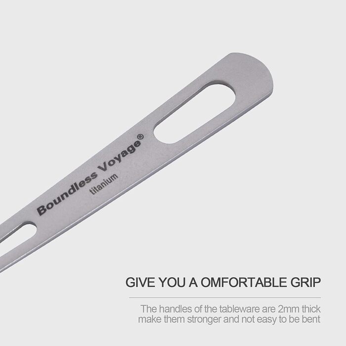 Набір похідного посуду iBasingo Titan 3 шт. (вилка, ложка, ніж) з нержавіючої сталі – для кемпінгу, риболовлі, пікніків та грилю
