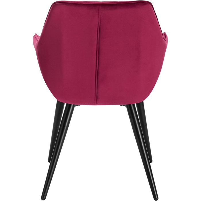 Крісла для їдальні WOLTU, 1 шт., для кухні, вітальні, оббивка з велюру, металеві ніжки, темно-червоний колір