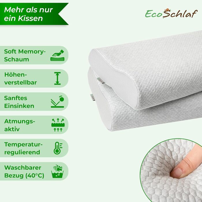Ортопедична подушка для шиї Premium з ефектом пам'яті (Memory Foam) для сну на боці, ергономічна антихрапінкова подушка від болю в шиї, сіра