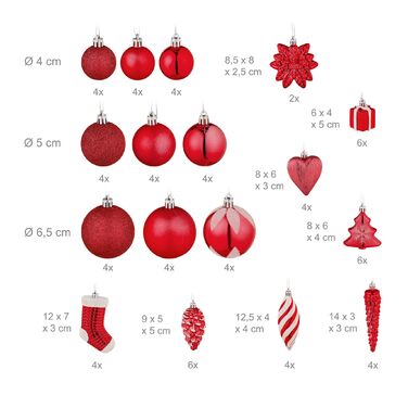 Набір новорічних кулічок Relaxdays (72 шт.)