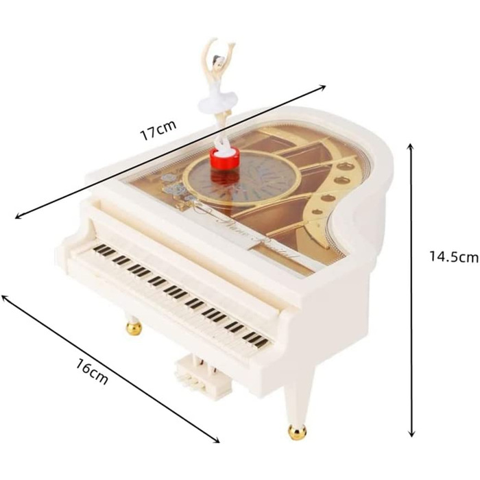 Музична скринька Yunxwd з обертовим танцем, піаніно, прикраса для балету, колекційна скринька для зберігання ювелірних виробів для дітей на Різдво