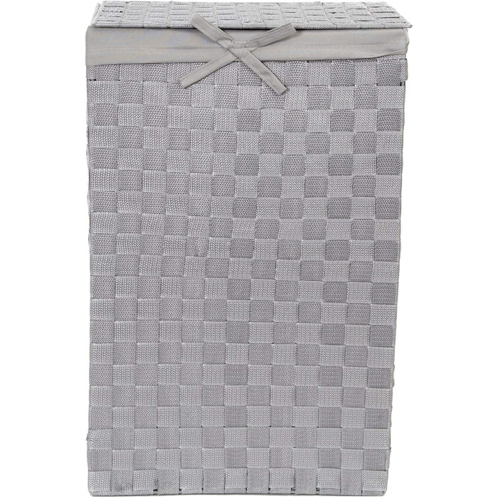 Кошик для білизни RAN6891 Stan з кришкою, ручками, плетіння, металевий каркас, знімне вкладиш з льону, 30 x 30 x 50 см, Колір: Коричневий