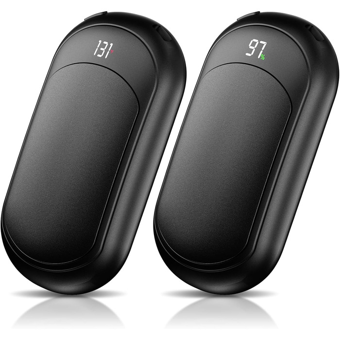 Електричні грілки для рук Macchiatto 2 шт., багаторазові, 3200mAh, 3 рівні нагріву, до 60°C, ідеальний подарунок на зиму, чорні