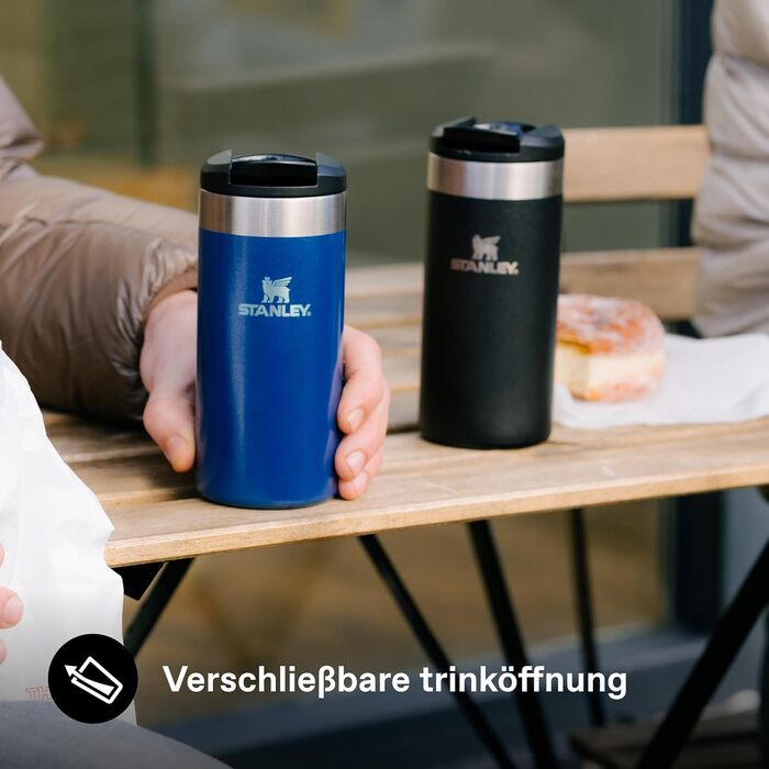 Термокружка Stanley Aerolight Transit - 350 мл, чорна - Зберегає тепло до 6 годин, миється в посудомийній машині, для кави з собою