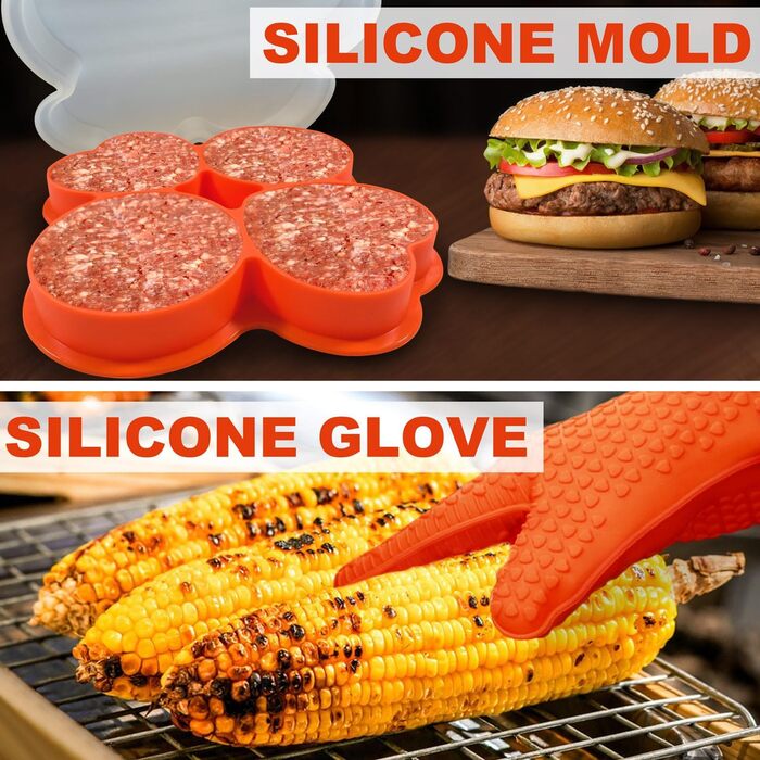 Набір аксесуарів для гриля з нержавіючої сталі 30шт - Професійний, довговічний, у кейсі. Ідеальний подарунок для чоловіків та жінок