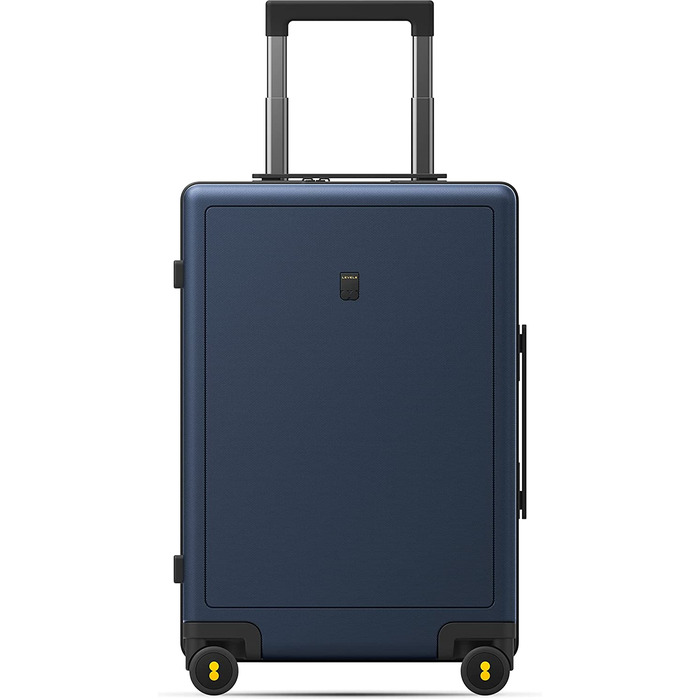 Валіза LEVEL8 з жорстким корпусом 66 см, 65 л, темно-синя, 4 колеса, TSA замок, 100% полікарбонат, мікродіамантове покриття, дорожній чемодан для подорожей