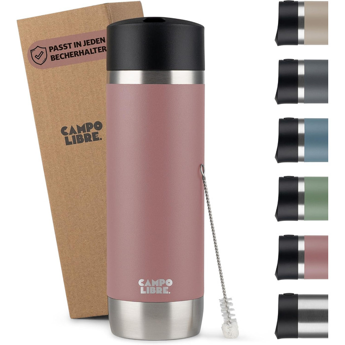 Термокружка Campo Libre® Anto I 450 мл Misty Pink: двостінна, з герметичним клапаном, для кави з собою